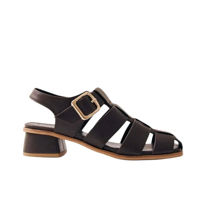ALOHAS Leona Roman Sandals 5cm Women's Brown-1