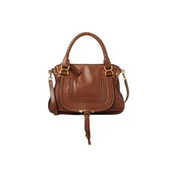 Chloe Shiny Calfskin Shoulder Bag Crossbody Bag Handbag Women's Clay Brown