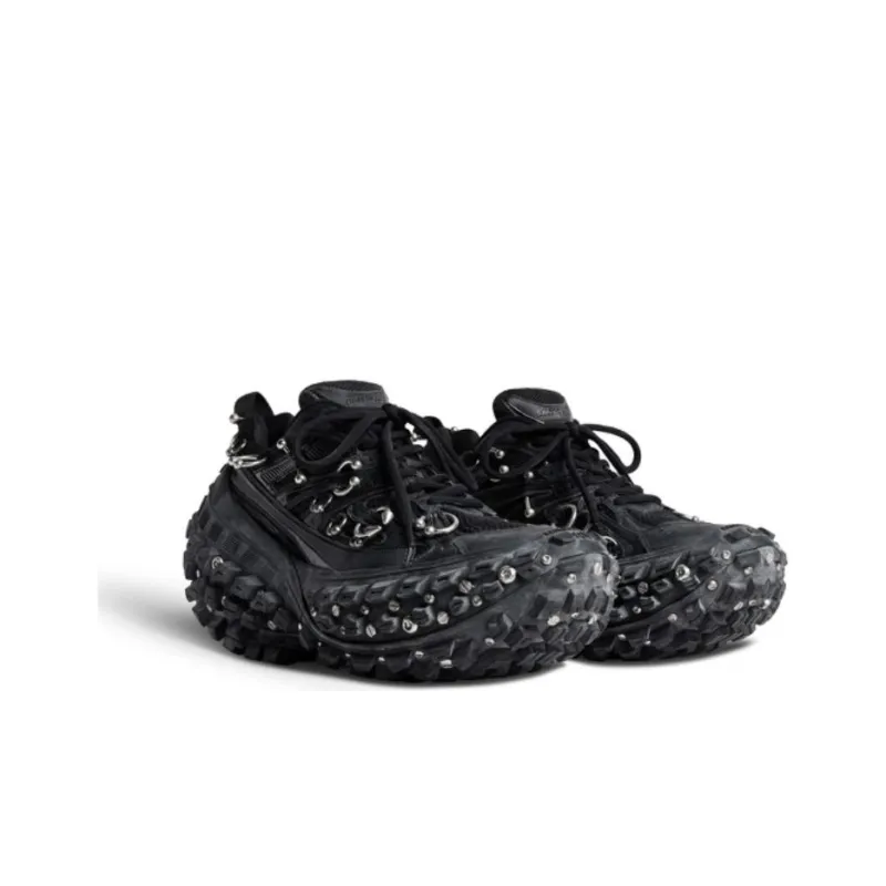 Balenciaga Bouncer Screw Sneakers 'Black Mesh And Nylon With Piercing'-3