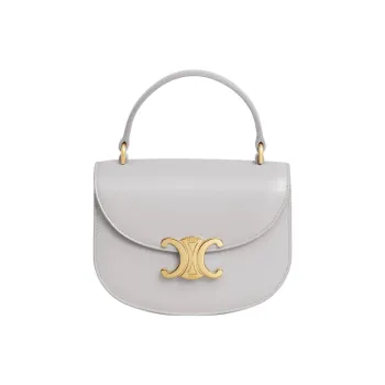 CELINE Triomphe Calfskin Shoulder Bag, Crossbody Bag, Handbag Mini Women's Cloudy Gray