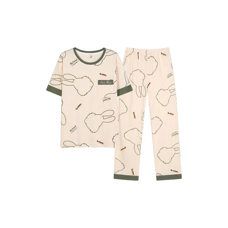 The Story Of The Flower Season Pajama Set Women's Apricot-0