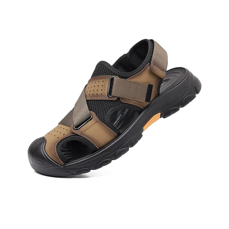 Mulinsen Beach Sandals Men Gray, Brown-9