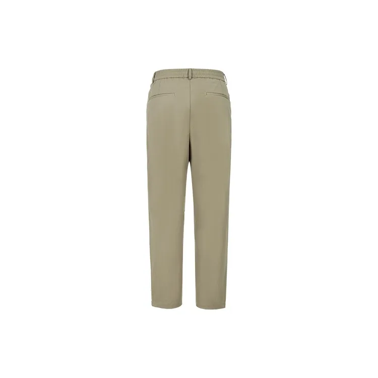 URBAN REVIVO Casual Pants Men Khaki Green-1