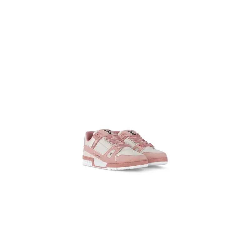 LOUIS VUITTON Trainer Low Top Skateboard Shoes Unisex White Pink-3