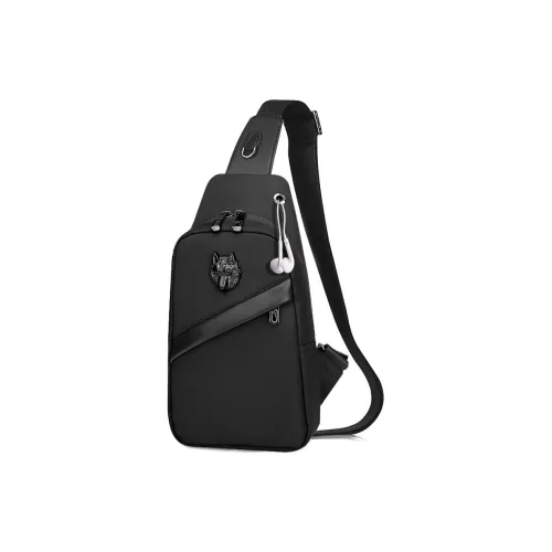 SEPTWOLVES Oxford Shoulder Bag, Crossbody Bag, Fanny Pack, Sling Bag Regular Men's Black/Blue
