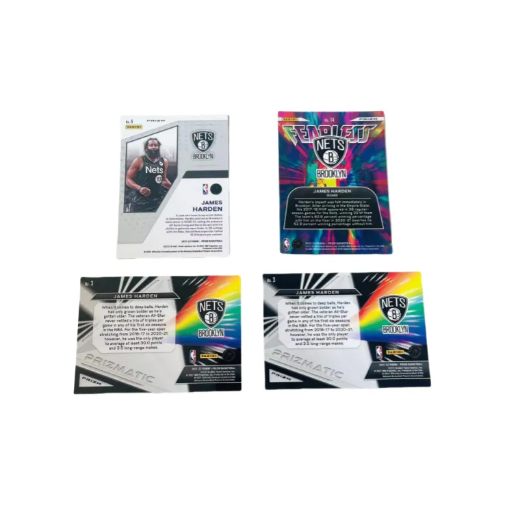 PANINI 21 22 Prizm Harden Nets Refractor Card Four Piece Combination Player Card Product Access Sports Cards 4 Pcs-1