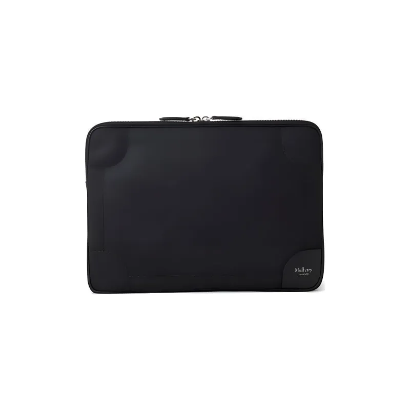 Mulberry Grained Leather Laptop Protective Case Storage Bag Men's Black-0