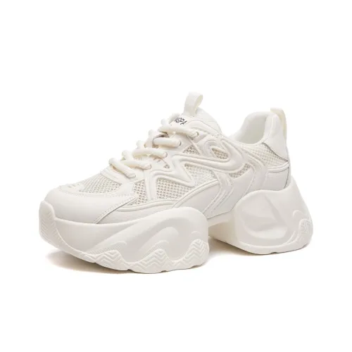 LINGPAO Fashion Platform Breathable Chunky Sneakers Women's