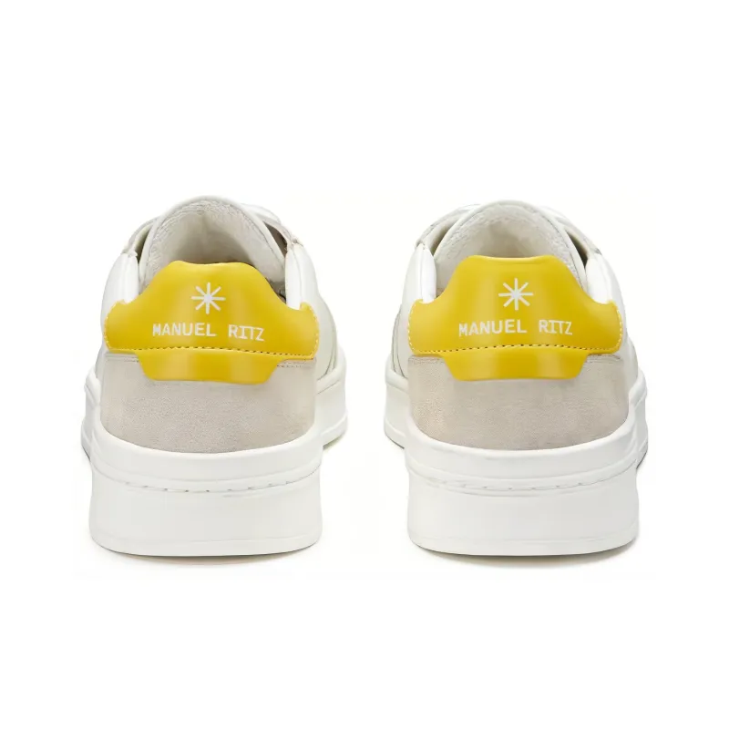 MANUEL RITZ Low-Top Skateboard Shoes Men's Yellow White-3