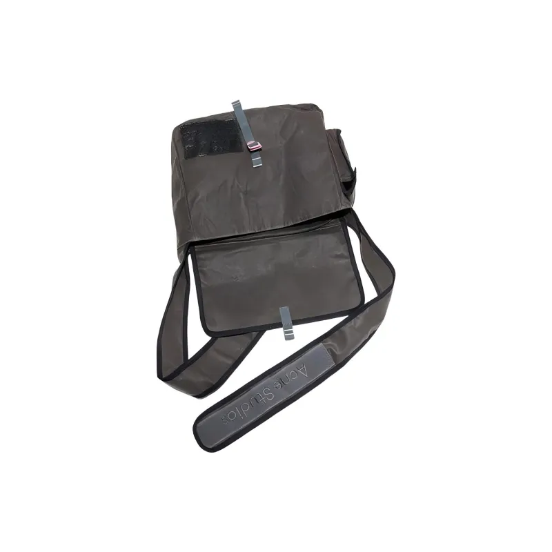 Acne Studios Cotton Messenger Bag Shoulder Bag Crossbody Bag Unisex Gray Black-2