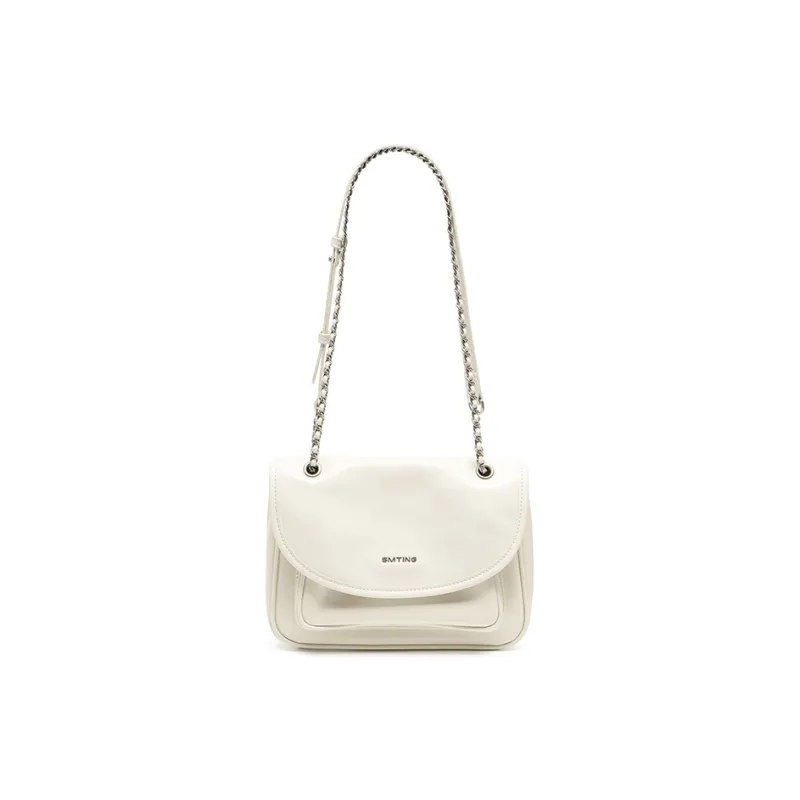 Simedin Cow Leather Small Square Bag Shoulder Bag Women's Cherry Blossom Pink/Ecru/Deep Black-6