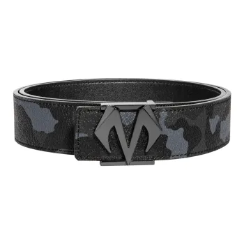 BABAMA Black Camouflage Smooth Buckle Leather Belts Men's Width: 3.5cm