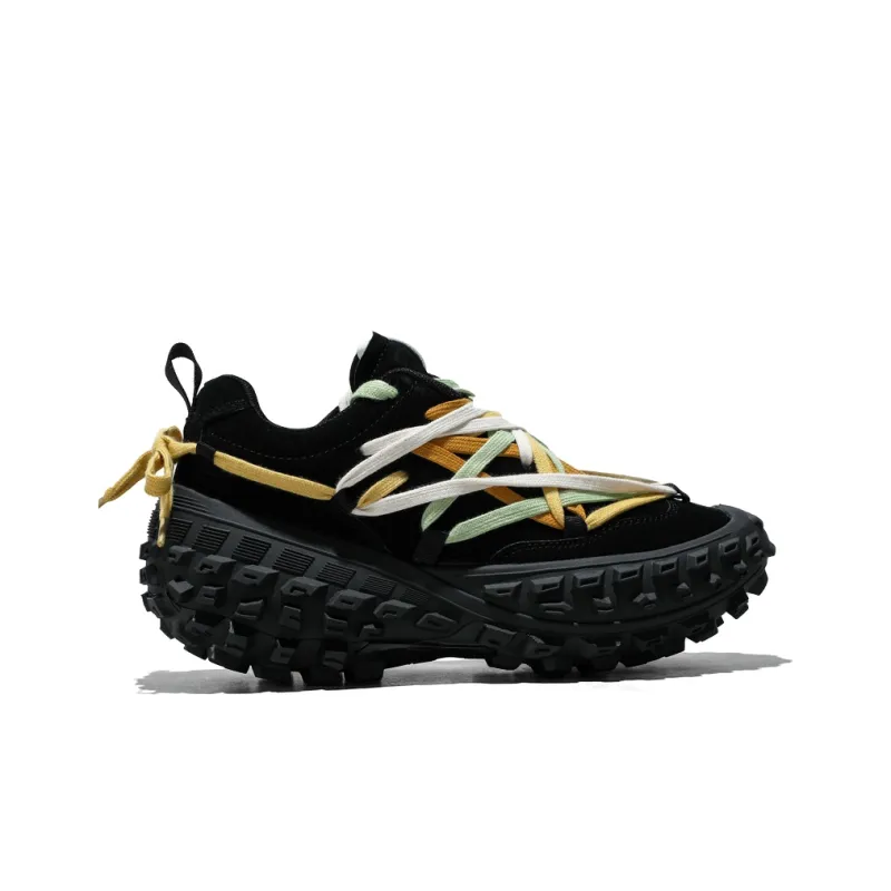 BOIGEMES Chunky Sneakers Unisex Low Top Black/Beige-3