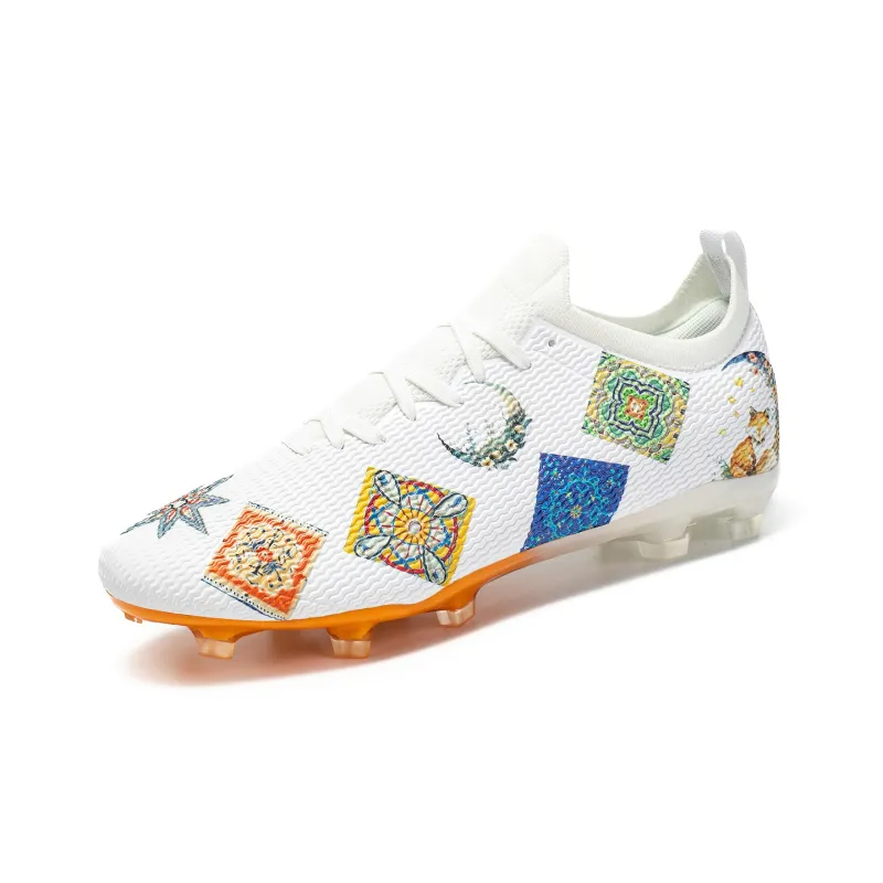Saibi Slip Resistant, Abrasion Resistant, Waterproof Coverage Competition Training Multi Surface TF Soccer Shoes Unisex-43