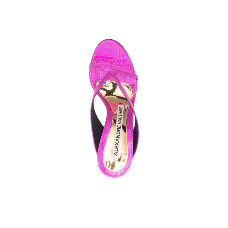 Alexandre Vauthier Strappy Crocodile effect 110mm Sandals Women's-4