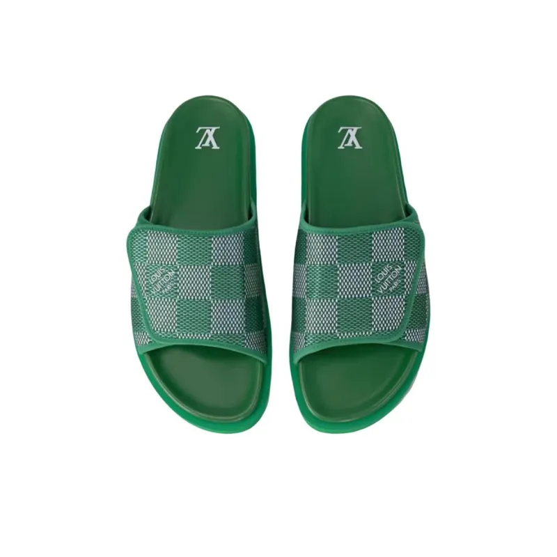 LOUIS VUITTON Miami Slide Slippers Men's Green-3