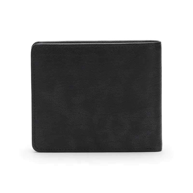 ELLE HOMME Top Grain Cow Leather Wallet Small Size Men's Silver Black/Coffee-2