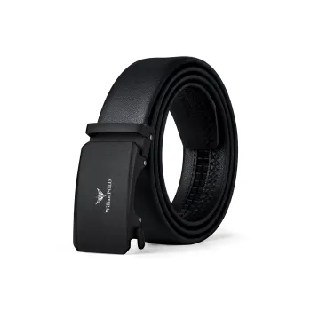 WilliamPOLO Cow Leather Leather Belts Men's Black 3.5cm Width