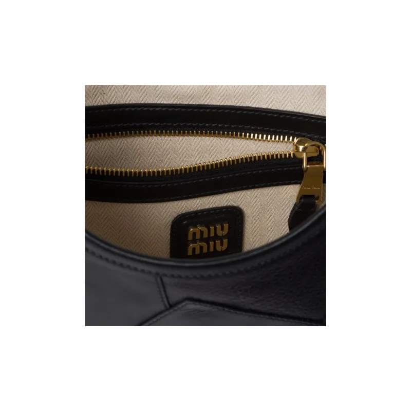 MIU MIU Patchwork Tote Bag, Shopping Bag, Handbag Women's Black-3