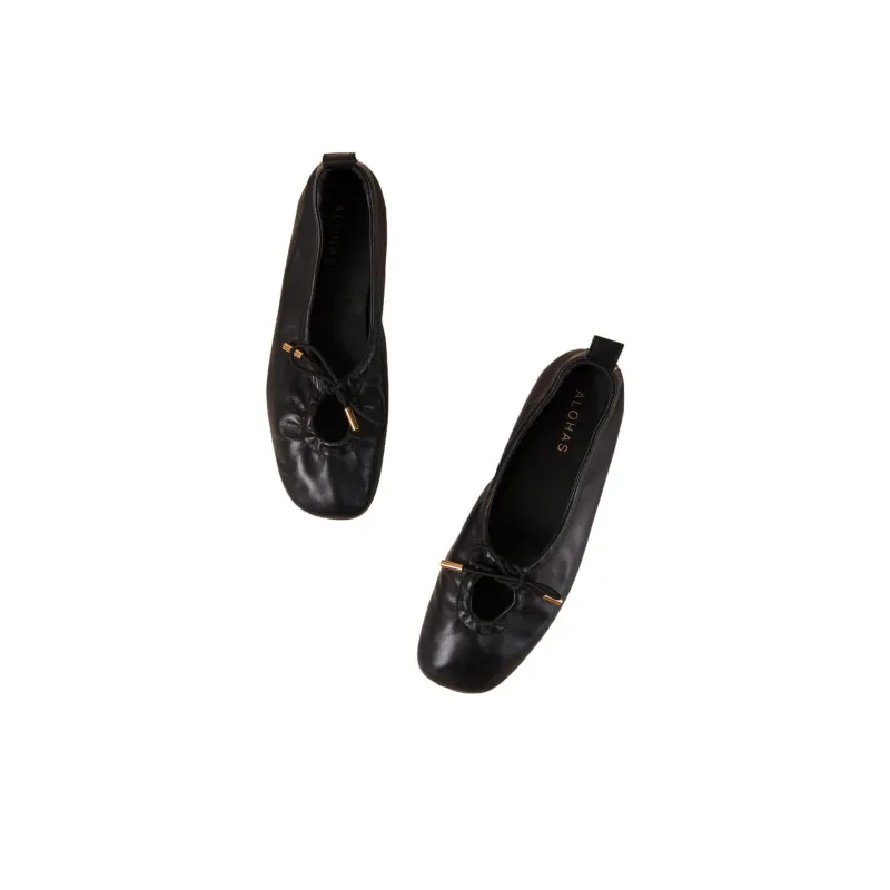 ALOHAS Casual Single Shoes 1cm Women's Black-3