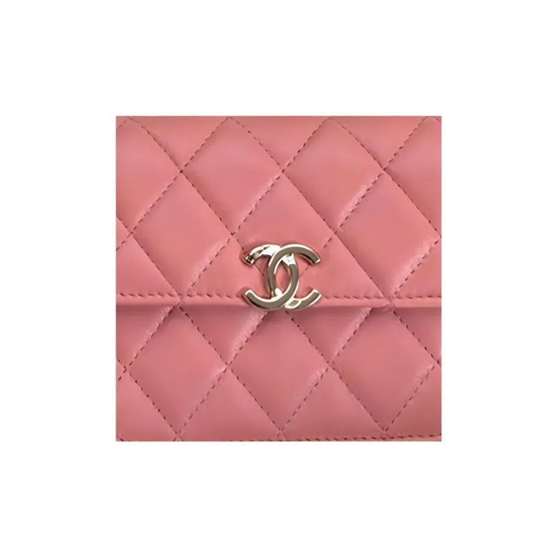 CHANEL Leather Handbag Shoulder Bag Crossbody Bag Extra Mini Women's Peach Pink-2