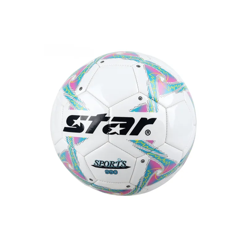 Star Size 5 Soccer PVC Machine Stitched Soccer Ball Unisex White-1