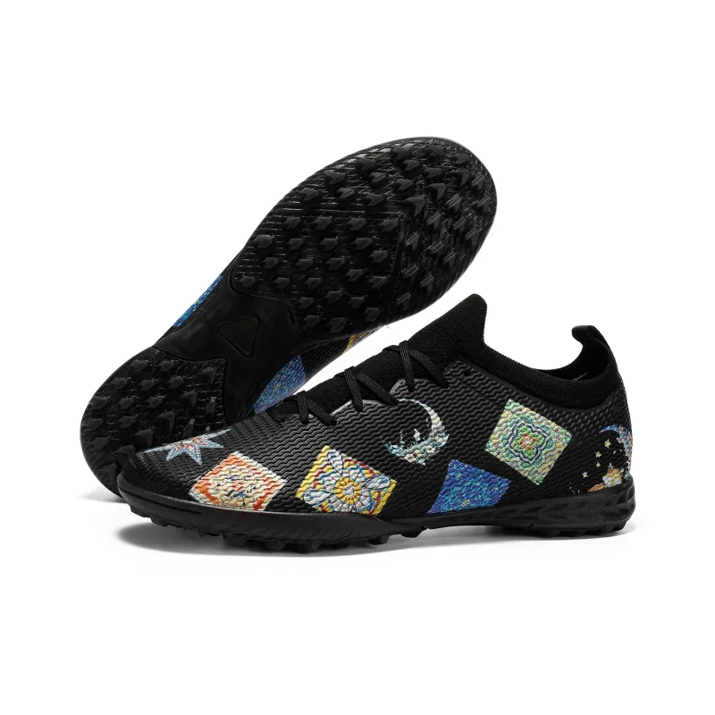 Saibi Slip Resistant, Abrasion Resistant, Waterproof Coverage Competition Training Multi Surface TF Soccer Shoes Unisex-21
