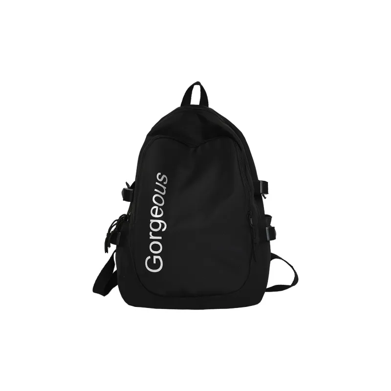 GEERDUN Nylon Backpack Unisex Black/White/Blue/Pink-0