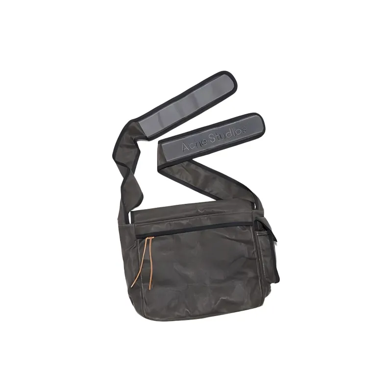 Acne Studios Cotton Messenger Bag Shoulder Bag Crossbody Bag Unisex Gray Black-1