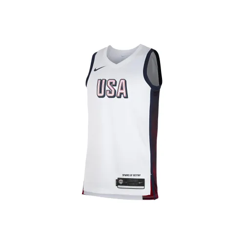 Nike USA Basketball Olympic Team Series Basketball Jerseys Men White/Sports Red/Obsidian