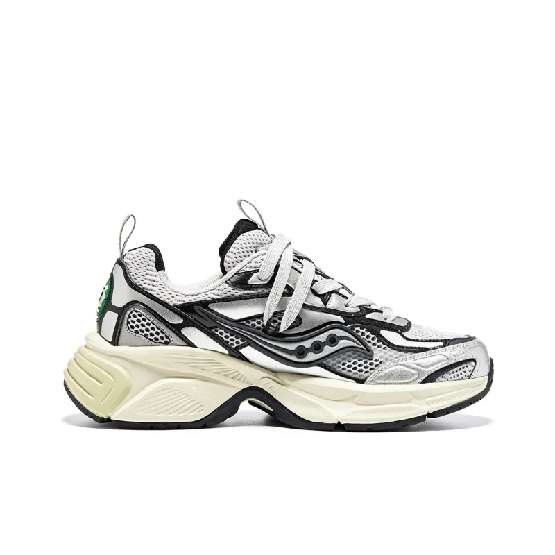 Saucony 2K CAVALRY Anti Slip Wear Resistant Low Top Running Shoes Unisex Silver Black-1