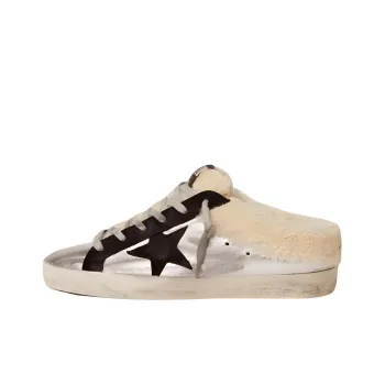 Golden Goose Super-Star Sabot Wrap-toe Slippers Women's Silver Old-fashioned