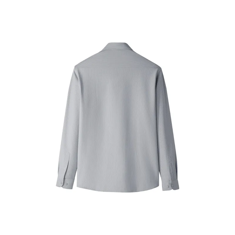 HLA Fleece Lined Warm Casual Long Sleeved Shirt Men's-4