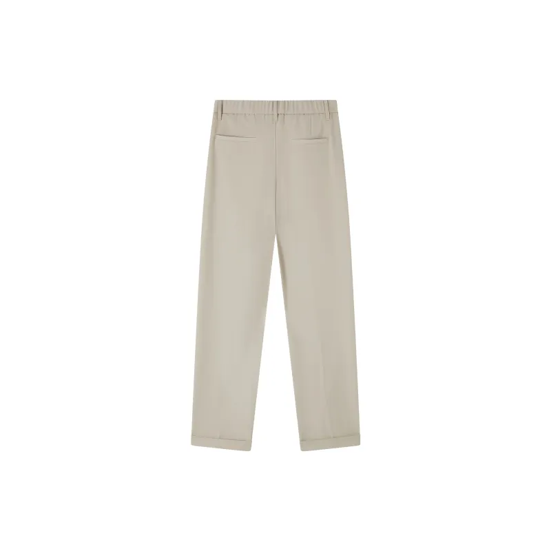 A.B.X Hidden Four Button Elastic Waistband Casual Pants Men's-7