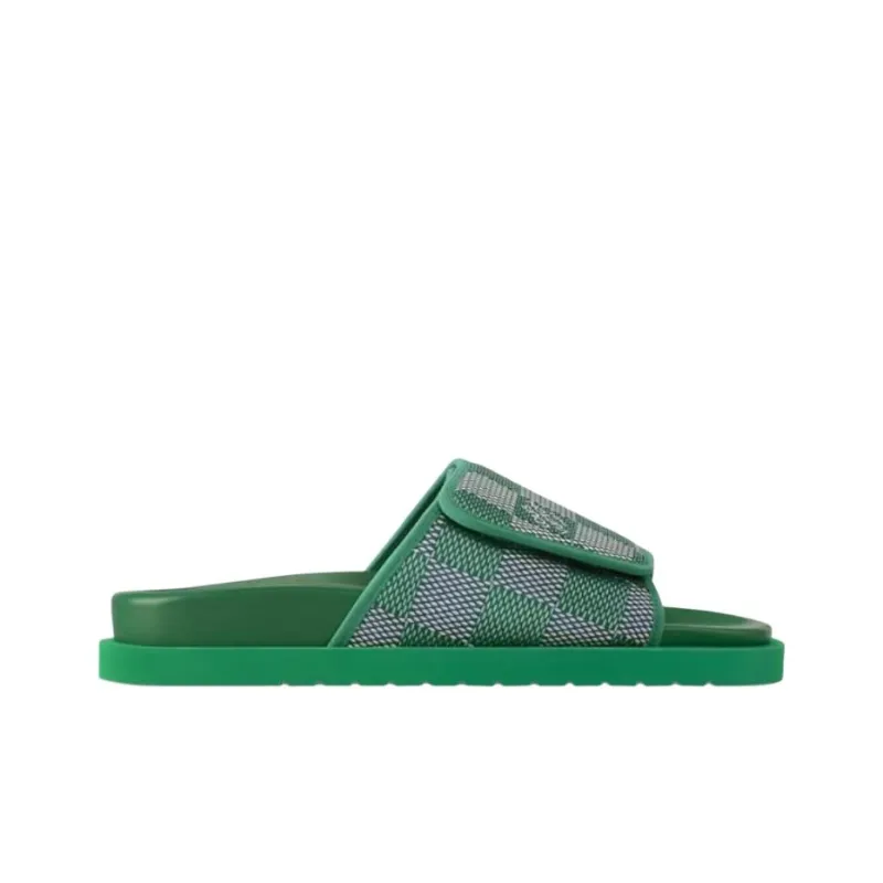 LOUIS VUITTON Miami Slide Slippers Men's Green-1