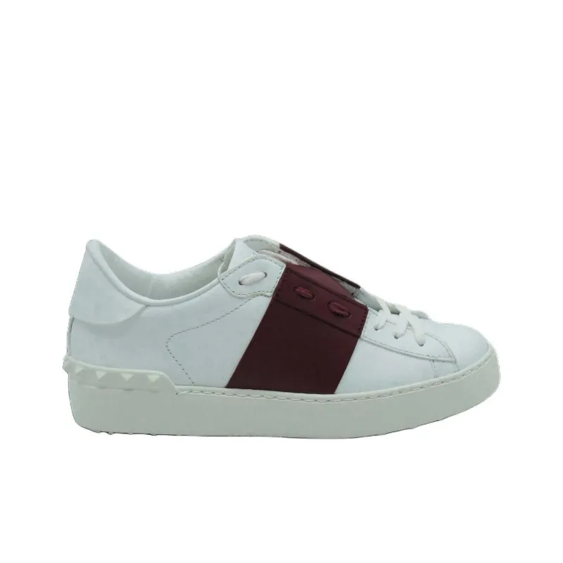 Valentino Low Top Stylish Skateboarding Shoes Women's White Brown-1