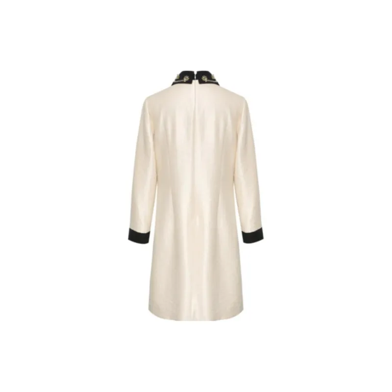 BBLLUUEE Long Sleeved Dress Women's Vanilla Apricot-1
