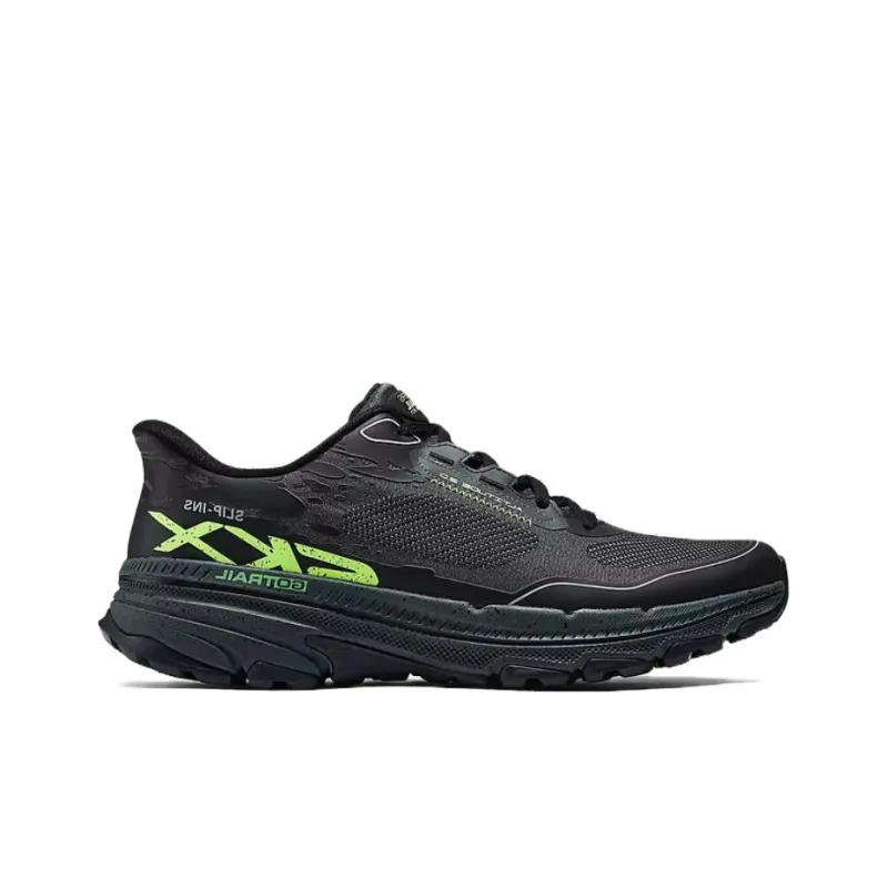 Skechers MEN'S GO Anti Slip Wear Resistant Breathable Support Low Top Casual Running Shoes Men's Black Green-1
