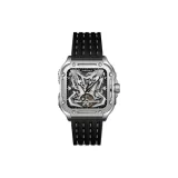 Silver Case White Dial Black Tapes Laser Case