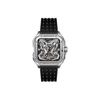 FAIRWHALE Pioneer Collection Men's Watch Automatic Mechanical Movement Silicone Strap Watch Unisex Gray Dial