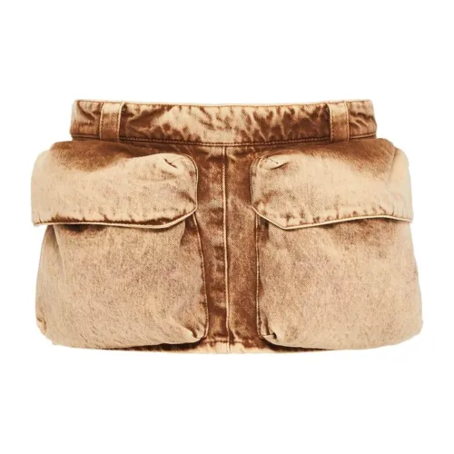 MIU MIU Casual Short Skirts Women's Light Brown