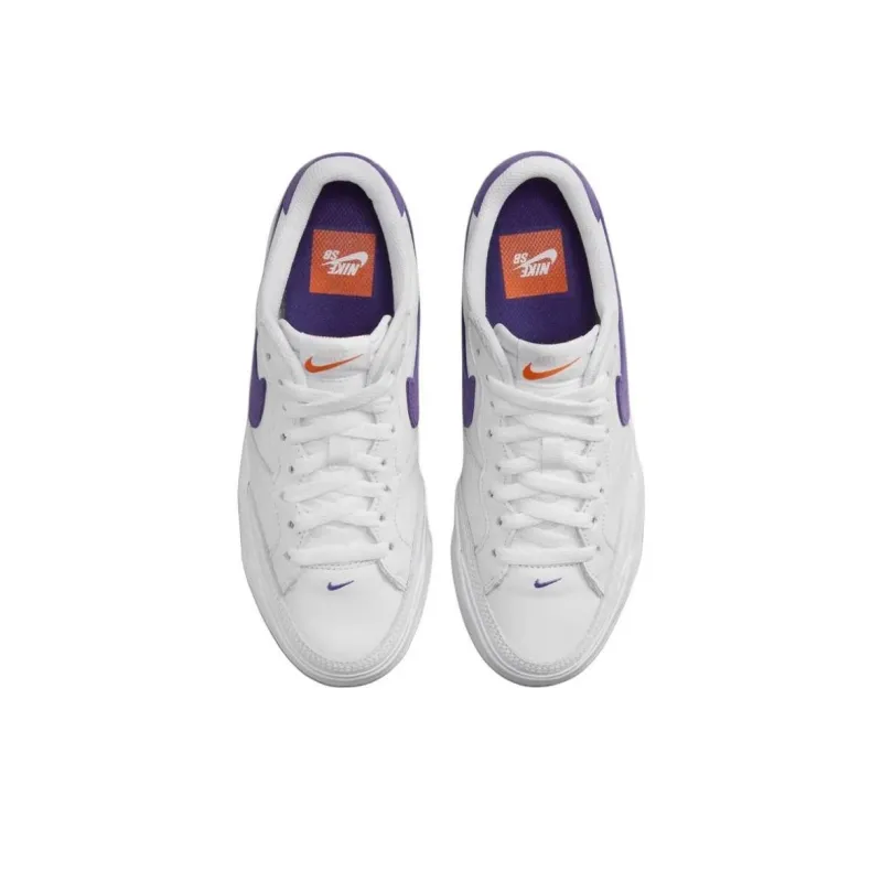 Nike SB Zoom Pogo Slip Resistant Low Top Skateboard Shoes Women's White-3