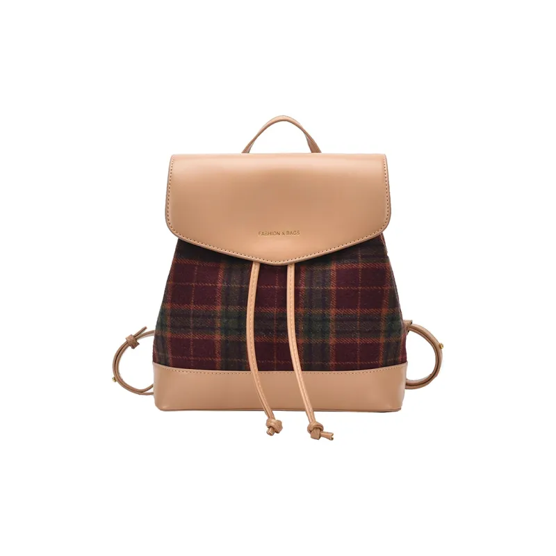 BAODIDAISHU PU Backpack Women's Khaki/Coffee/Brown-0