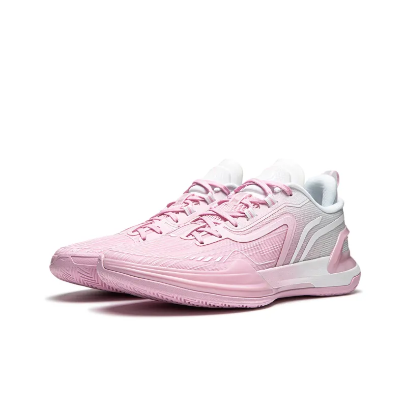 LINING Liren Assassin 1 Basketball Shoes Men Low Top Soft Cherry Blossom Pink/Standard White-2