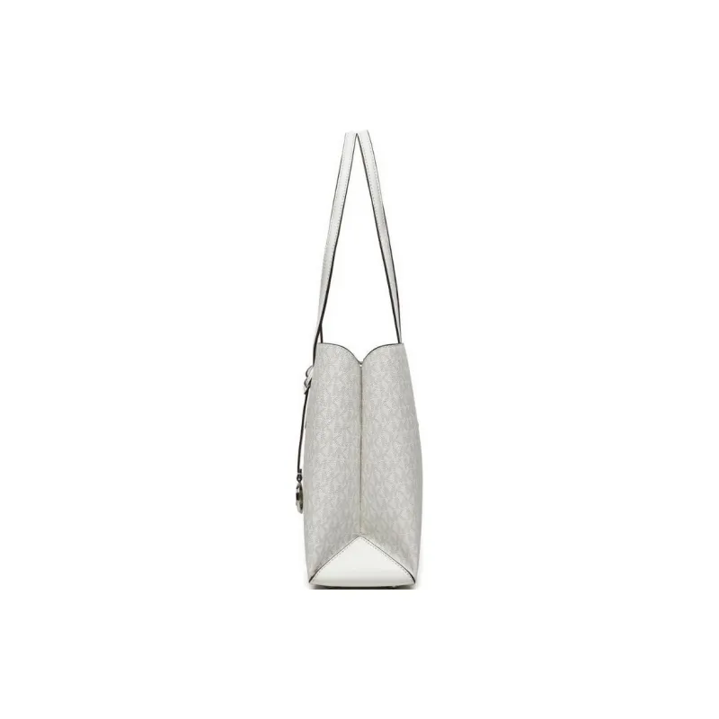 MICHAEL KORS Coated Canvas Tote Bag, Shopping Bag, Shoulder Bag, Handbag Women's White-1