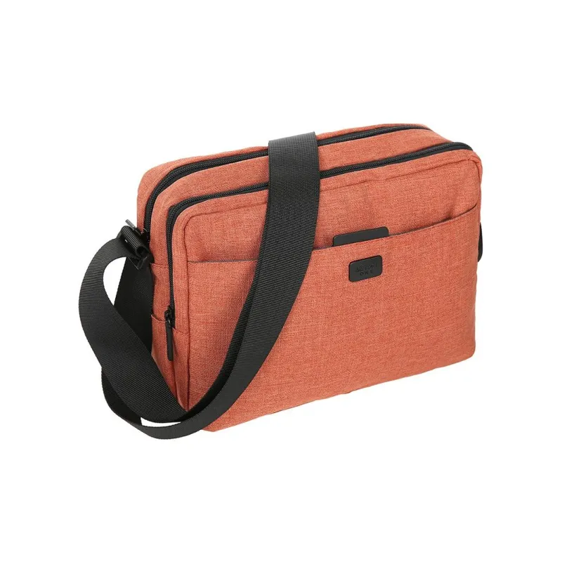 LEXON Polyester Shoulder Bag, Crossbody Bag Regular Unisex Orange/Gray-1