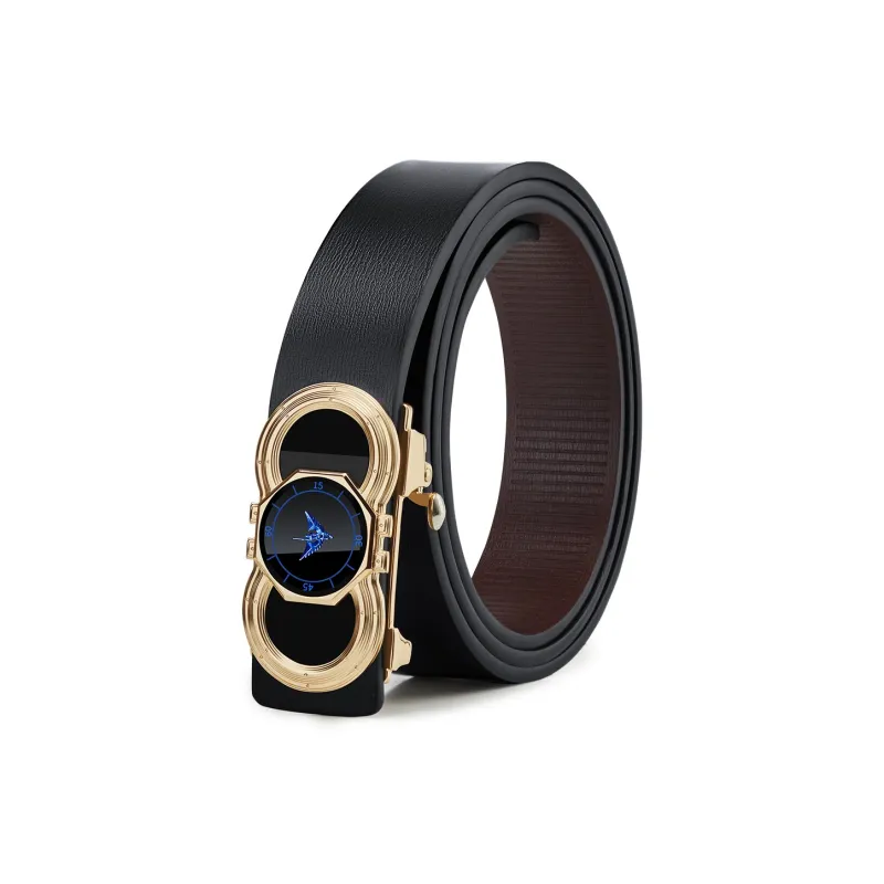 WilliamPOLO Automatic Buckle Men's Business Casual Pants Belt Brand Genuine Leather Belts Men's Width 3.4cm-0