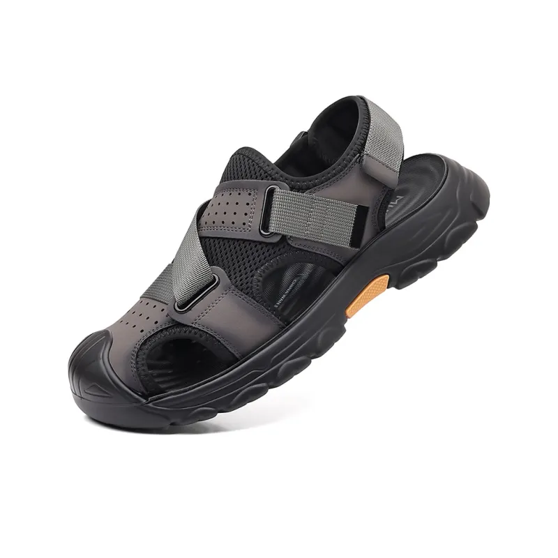 Mulinsen Beach Sandals Men Gray, Brown-2