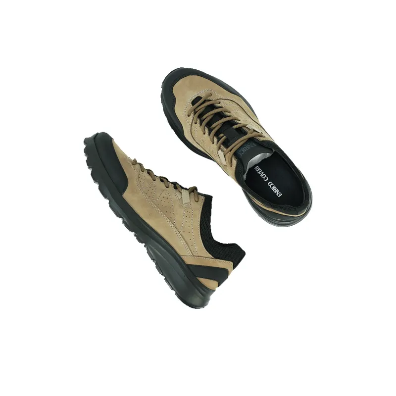 ENRICO COVERI Breathable Lightweight Low Top Casual Shoes Men's Apricot-5