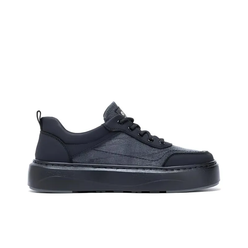 JOSINY Breathable Water-Resistant Wear-Resistant Cushioning Height Increasing Low-Top Skateboard Shoes Men's-2
